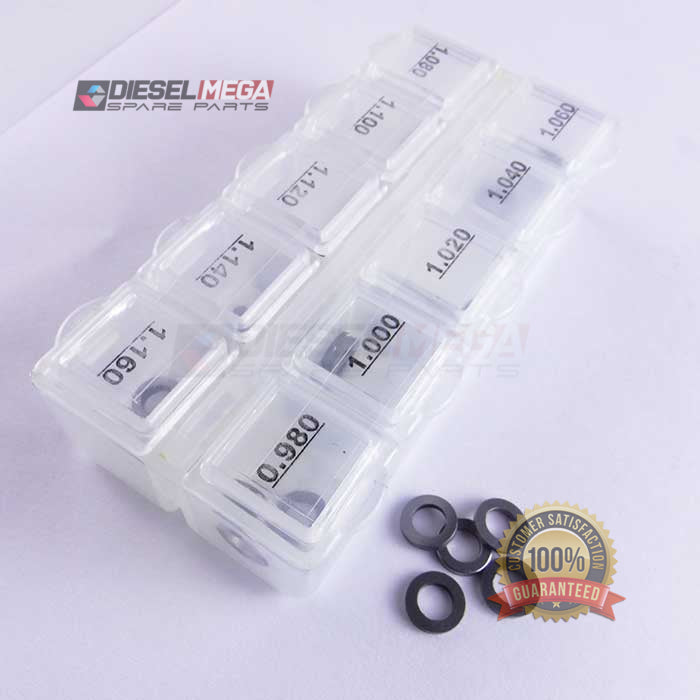 Bosch CR idle adjustment shim set, sizes 4.8-7.7 mm